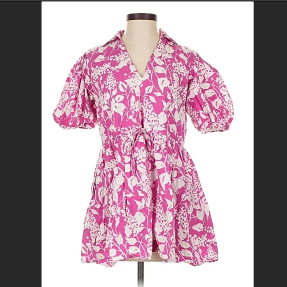 Olivia James the Label Daphne Dress Women Size Medium Pink White